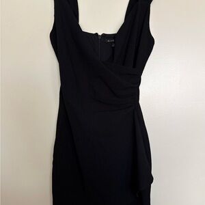 Black Halo Elegant Draped Mini Dress in Black